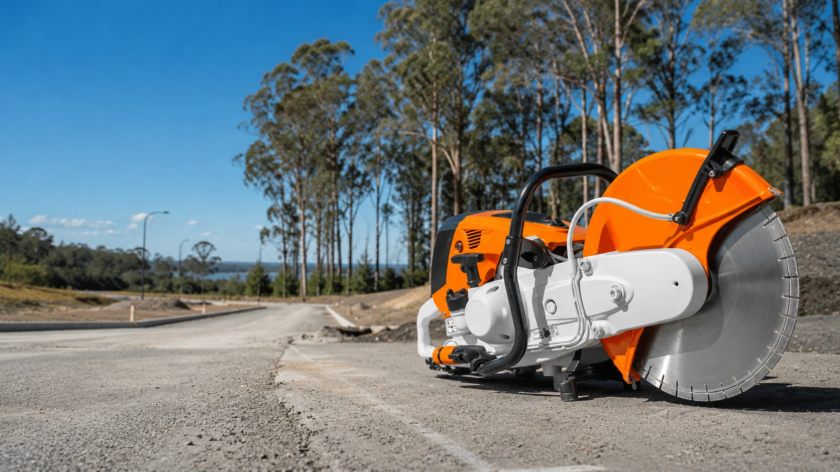 WIDE PHOTO: CONCRETE SAW OR GRINDER IN USE