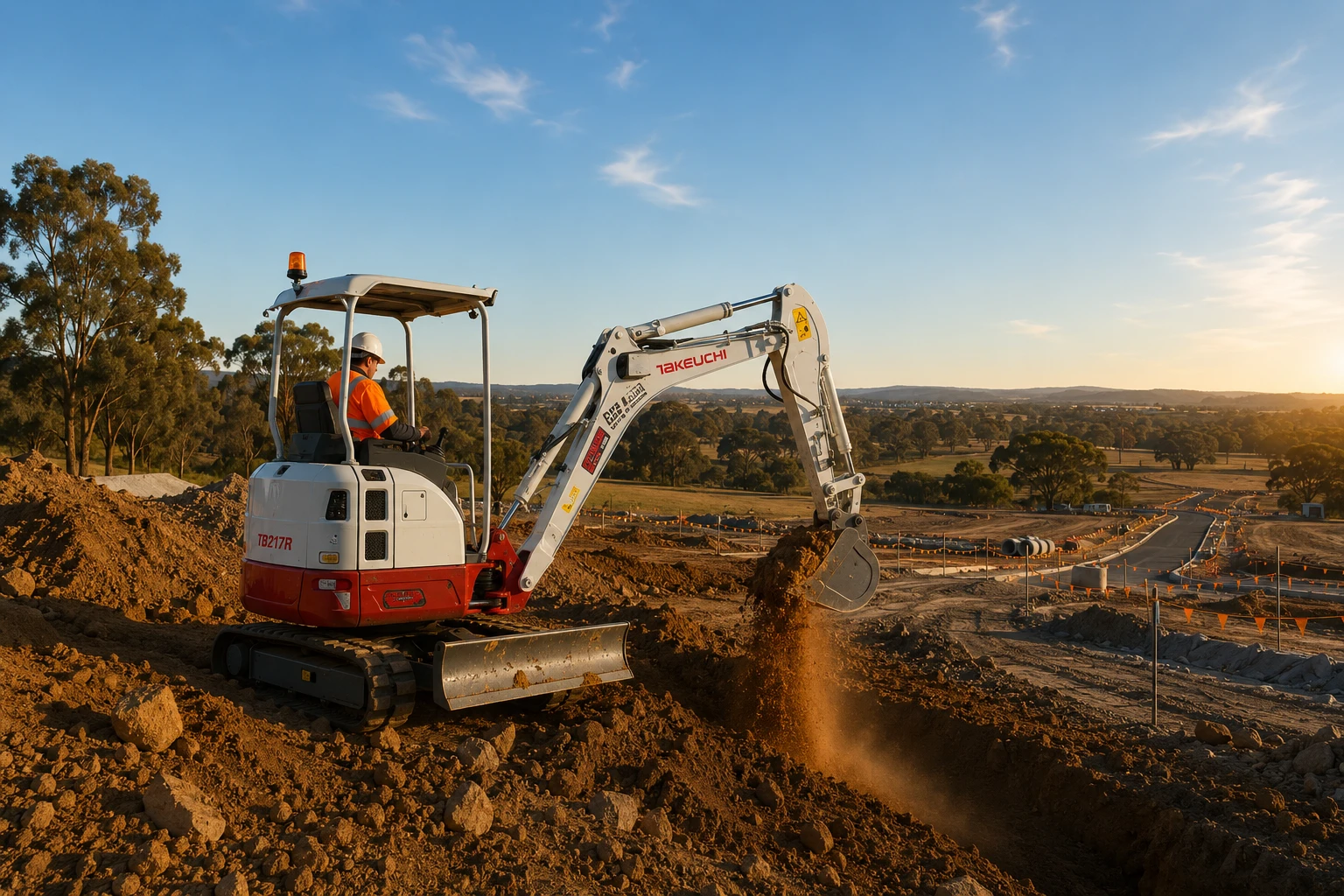 Excavator on a construction site