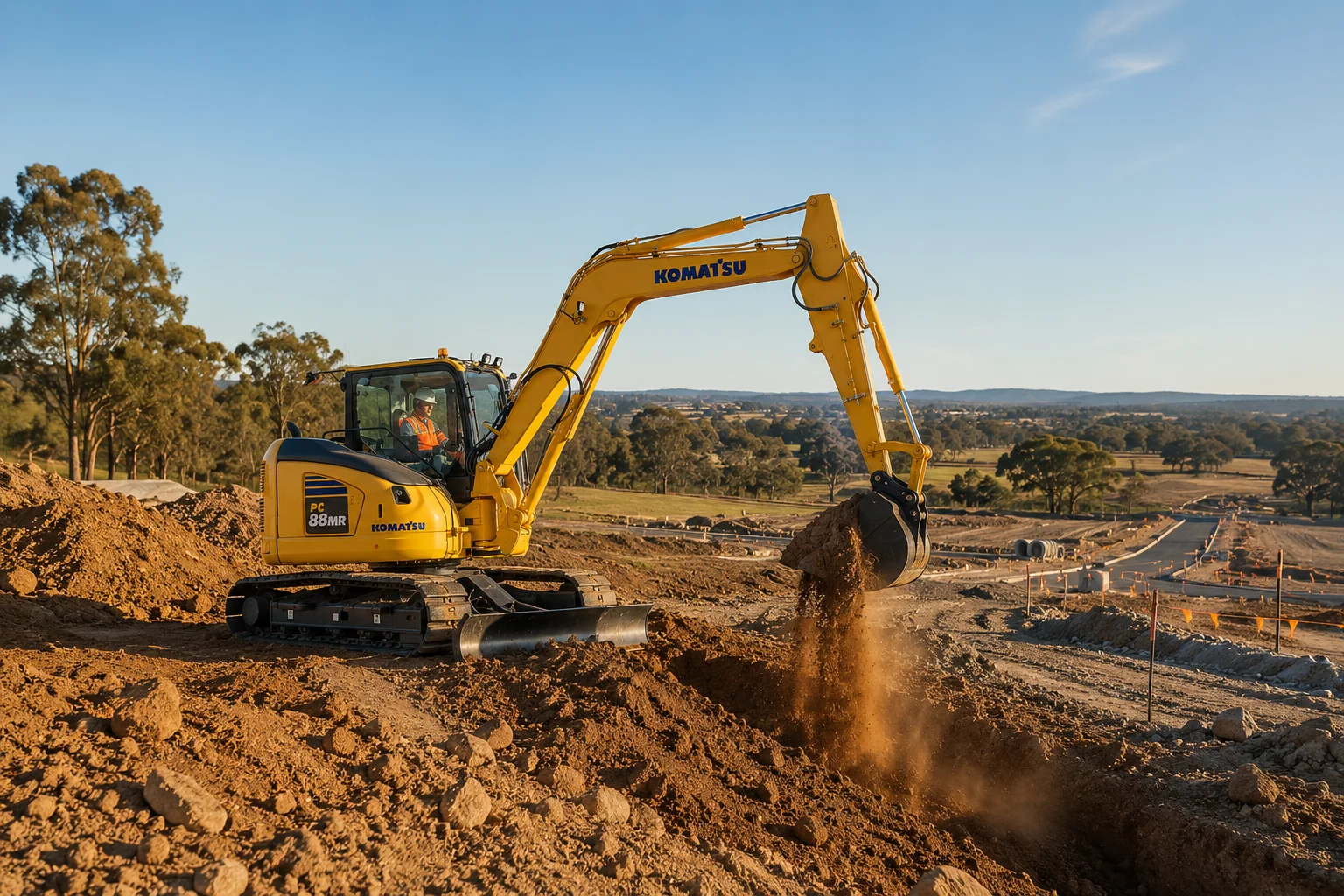 Excavator ready for hire