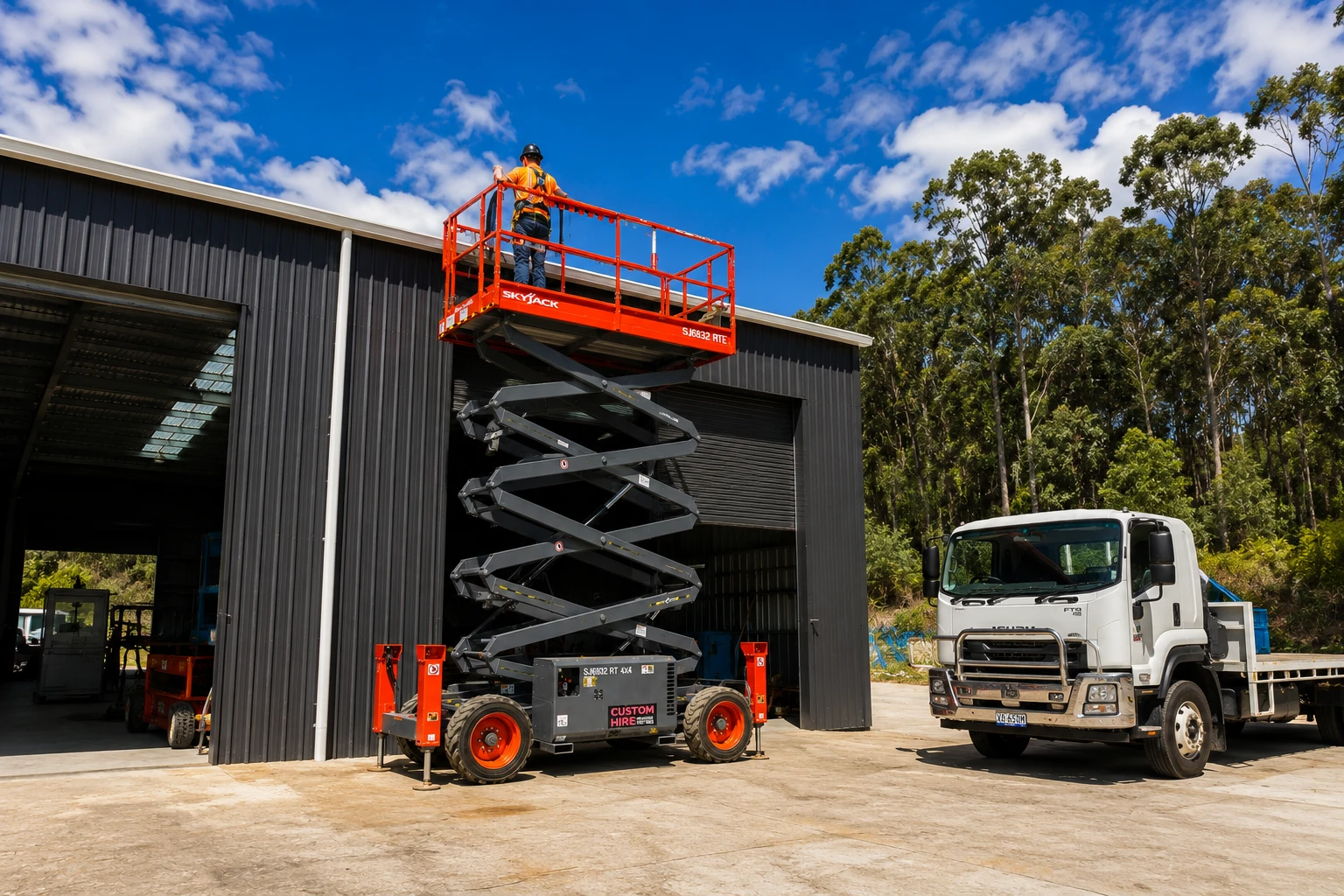 Scissor lift on hire