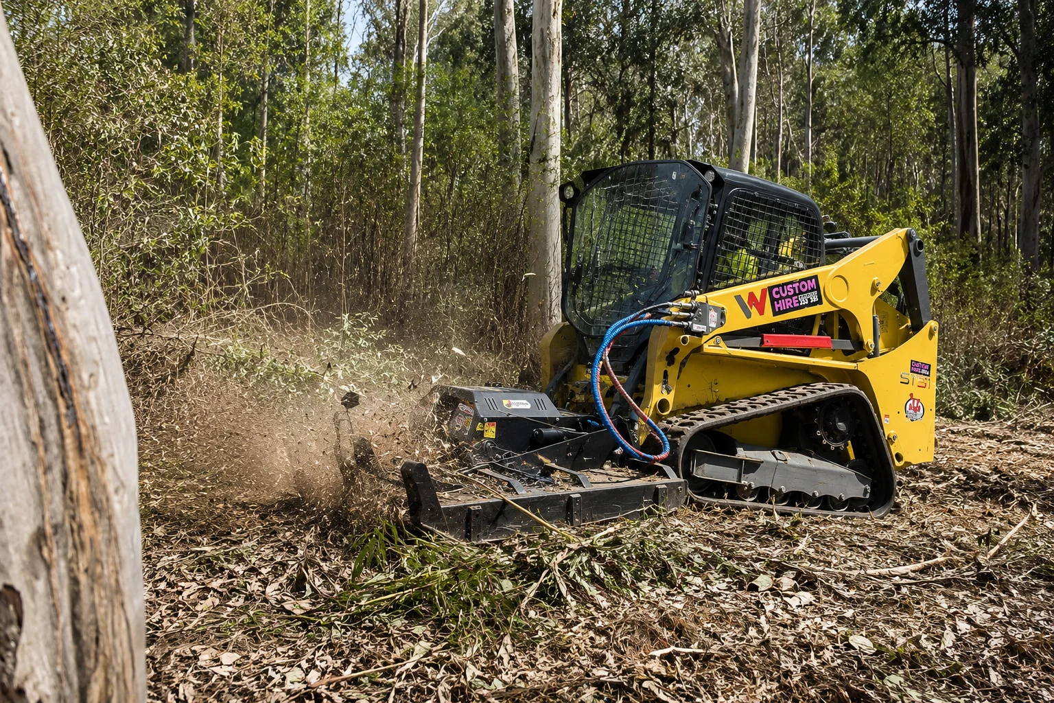 Skid steer loader on site